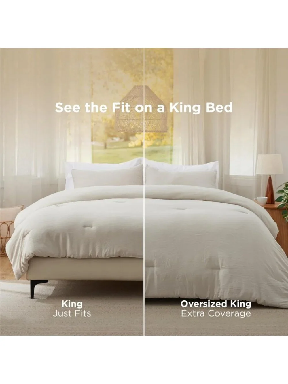 Cozy Beige Queen Comforter Set - Soft All-Season Bedding, 3 Pieces with